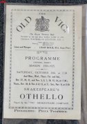 英国老维克剧团（1963年停业）编排的舞台剧节目单“奥赛罗”原版（1924）